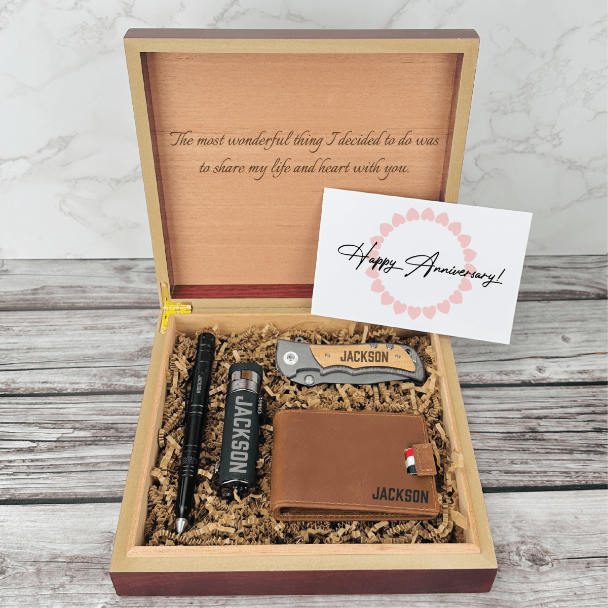 Unique Personalized Timeless Union Gift Set Customized Anniversary Gifts for Men by Groovy Guy