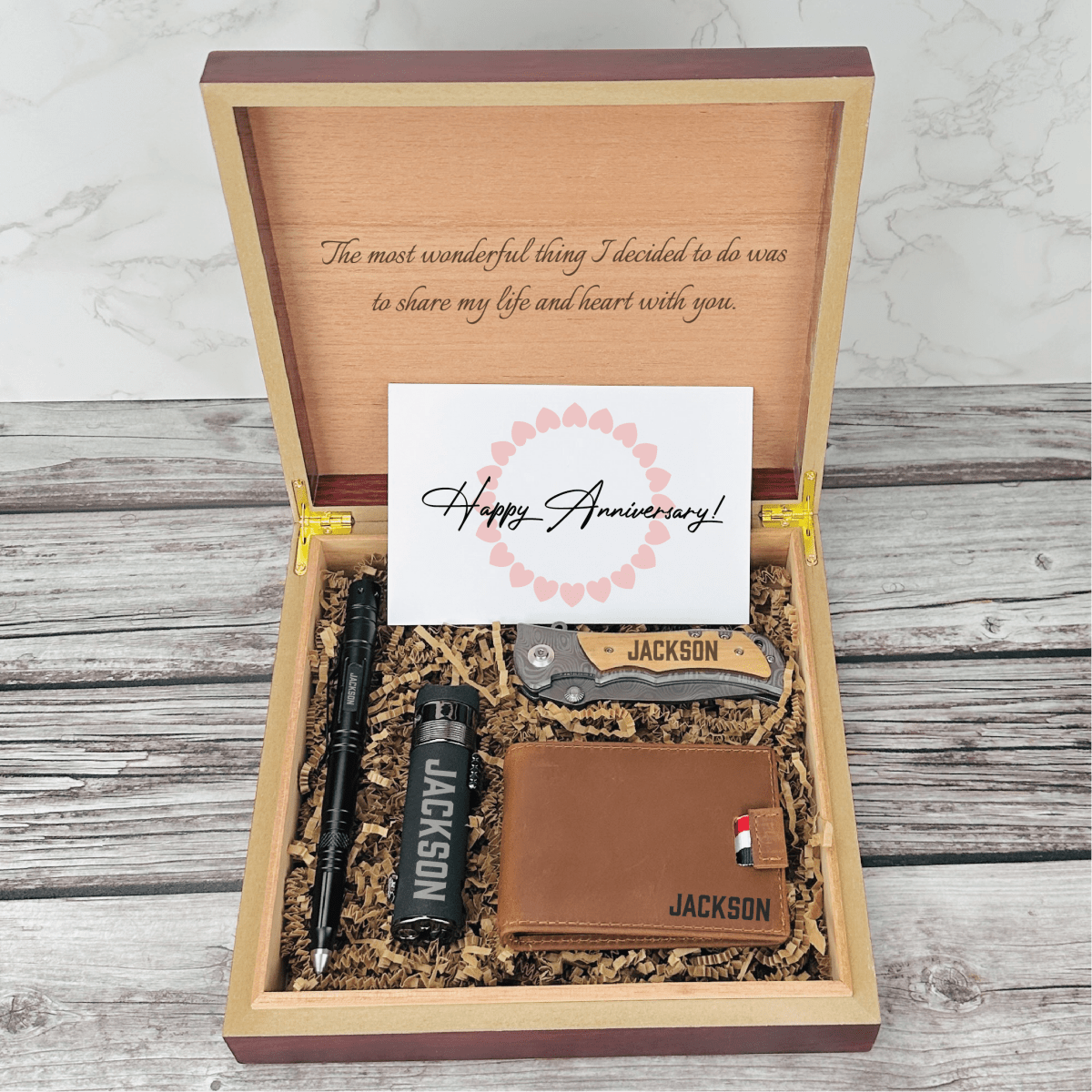 Unique Personalized Timeless Union Gift Set Customized Anniversary Gifts for Men by Groovy Guy