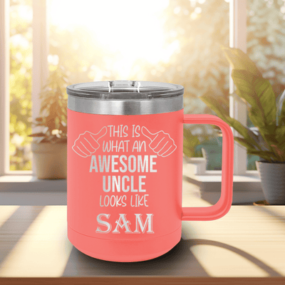 Coral Uncle Mug Shaped Tumbler With Awesome Uncle Looks Like Design