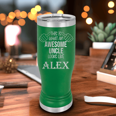 Green Uncle Travel Mug With Handle With Awesome Uncle Looks Like Design
