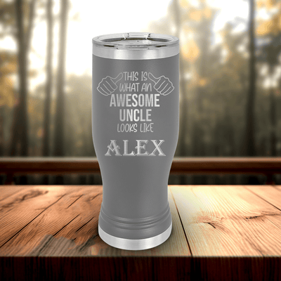 Grey Uncle Travel Mug With Handle With Awesome Uncle Looks Like Design
