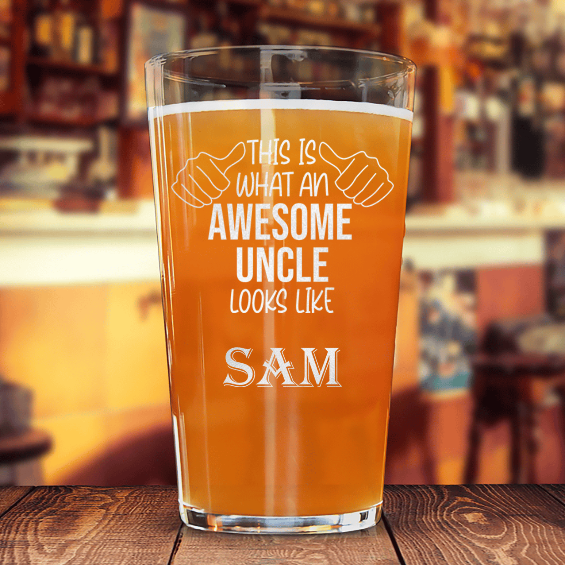 Awesome Uncle Looks Like Pint Glass