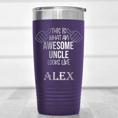 Purple Uncle Tumbler With Awesome Uncle Looks Like Design
