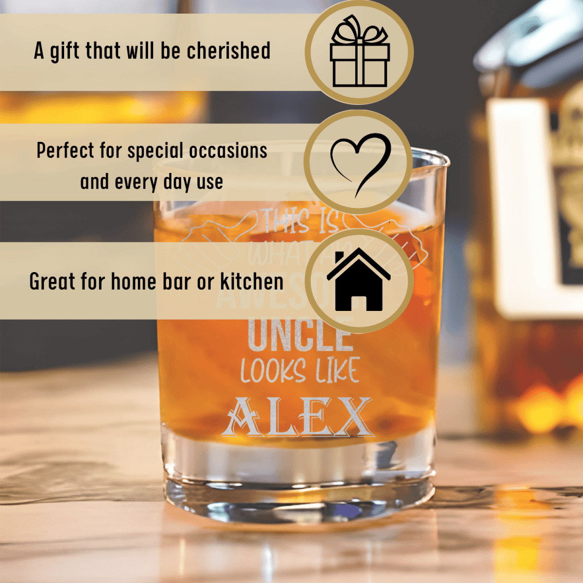 Unique Personalized Awesome Uncle Looks Like Whiskey Glass Customized Uncle Pint Glasses Gifts for Men by Groovy Guy