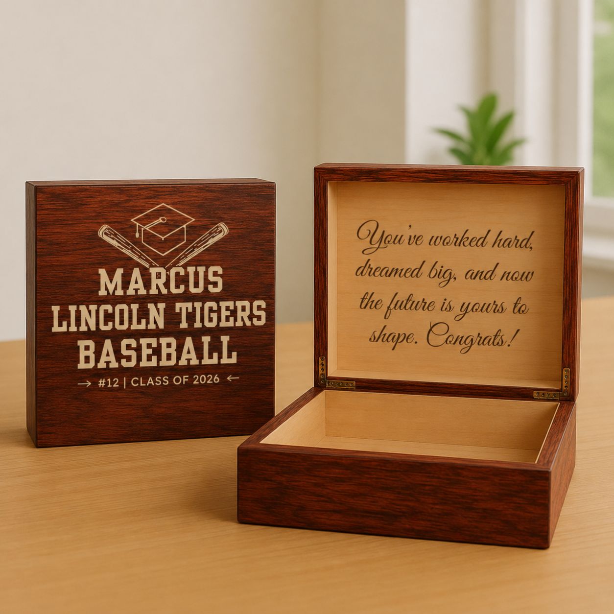 Senior Baseball School Keepsake Box