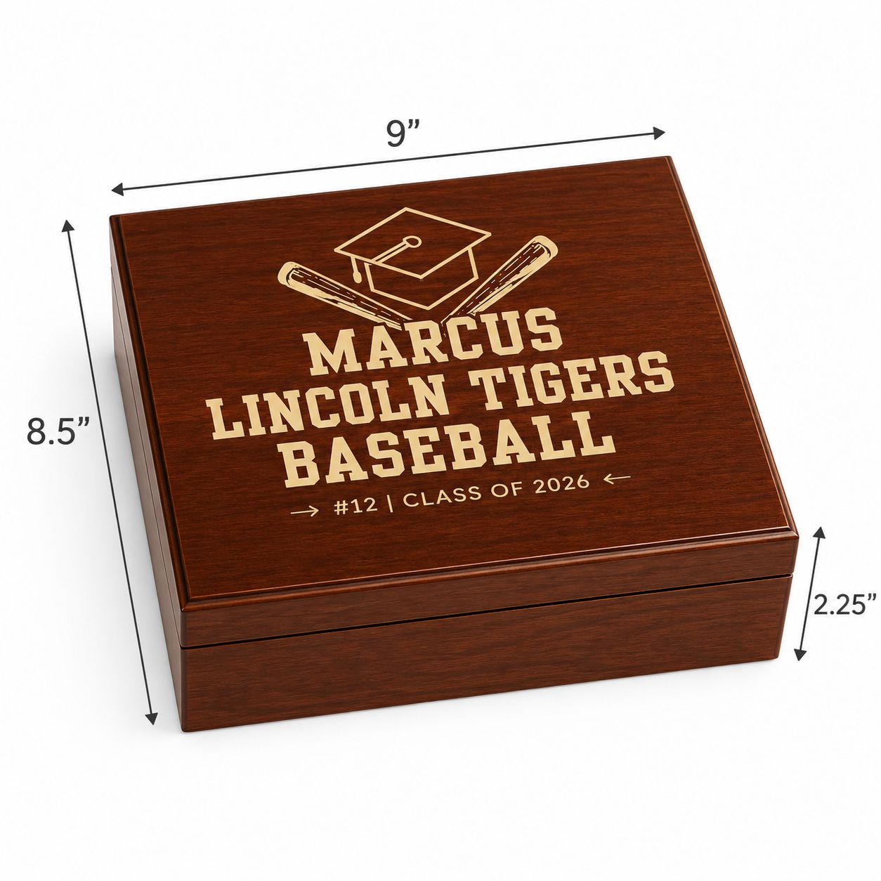 Senior Baseball School Keepsake Box