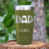 Military Green Basketball Tumbler With Basketball Dads Statement Design