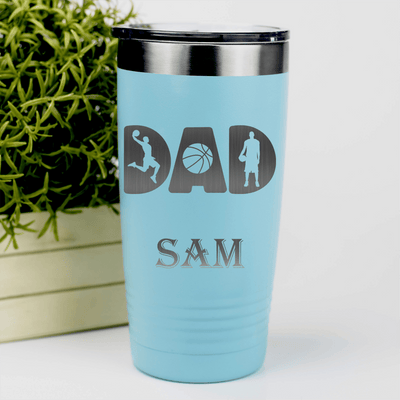 Teal Basketball Tumbler With Basketball Dads Statement Design