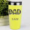 Yellow Basketball Tumbler With Basketball Dads Statement Design
