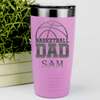Pink Basketball Tumbler With Basketball Father Figure Design