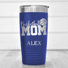 Blue Basketball Tumbler With Basketball Mom In Words Design