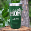Green Basketball Tumbler With Basketball Mom In Words Design