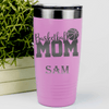 Pink Basketball Tumbler With Basketball Mom In Words Design