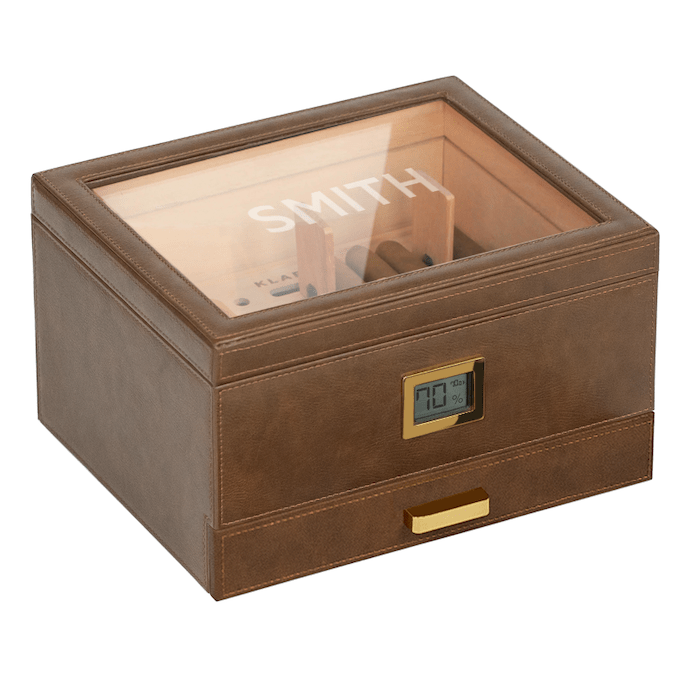 Unique Personalized Belmont Glass Top Humidor Customized Humidor Gifts for Men by Groovy Guy