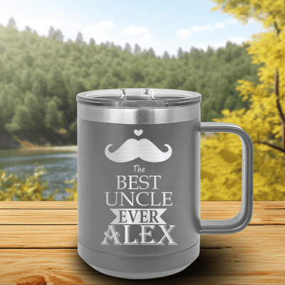 Grey Uncle Mug Shaped Tumbler With Best Uncle Ever Design