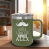 Military Green Uncle Mug Shaped Tumbler With Best Uncle Ever Design