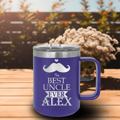 Purple Uncle Mug Shaped Tumbler With Best Uncle Ever Design