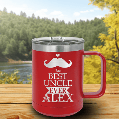 Red Uncle Mug Shaped Tumbler With Best Uncle Ever Design
