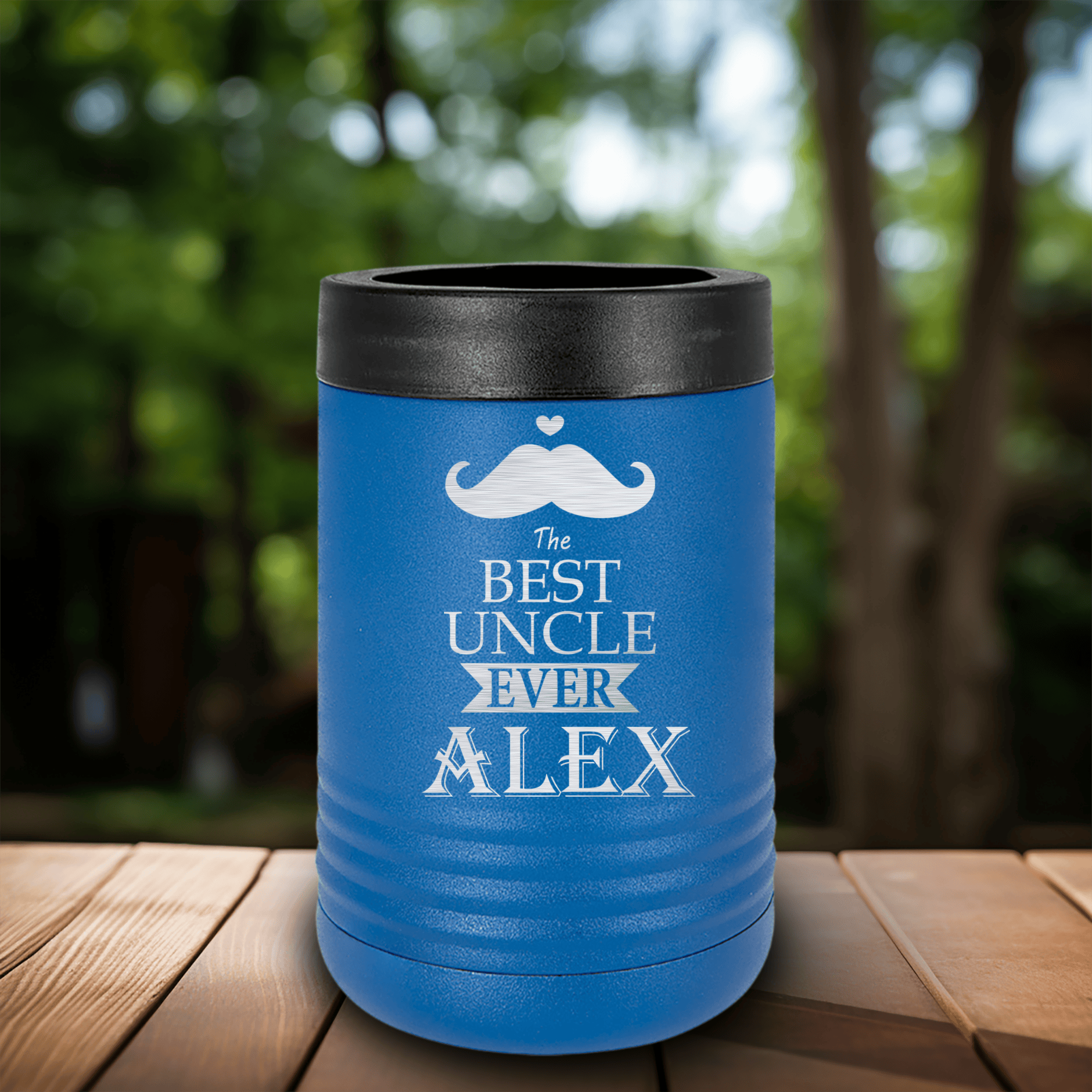 Blue Uncle Insulated Can Beverage Holder With Best Uncle Ever Design