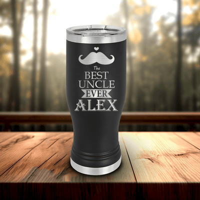 Black Uncle Travel Mug With Handle With Best Uncle Ever Design
