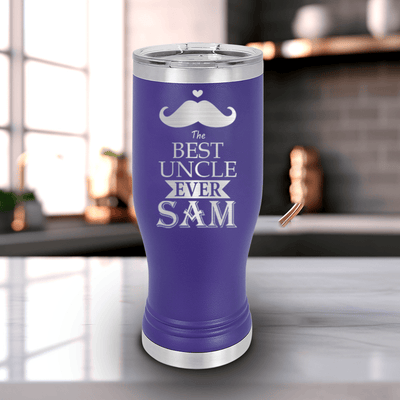 Purple Uncle Travel Mug With Handle With Best Uncle Ever Design