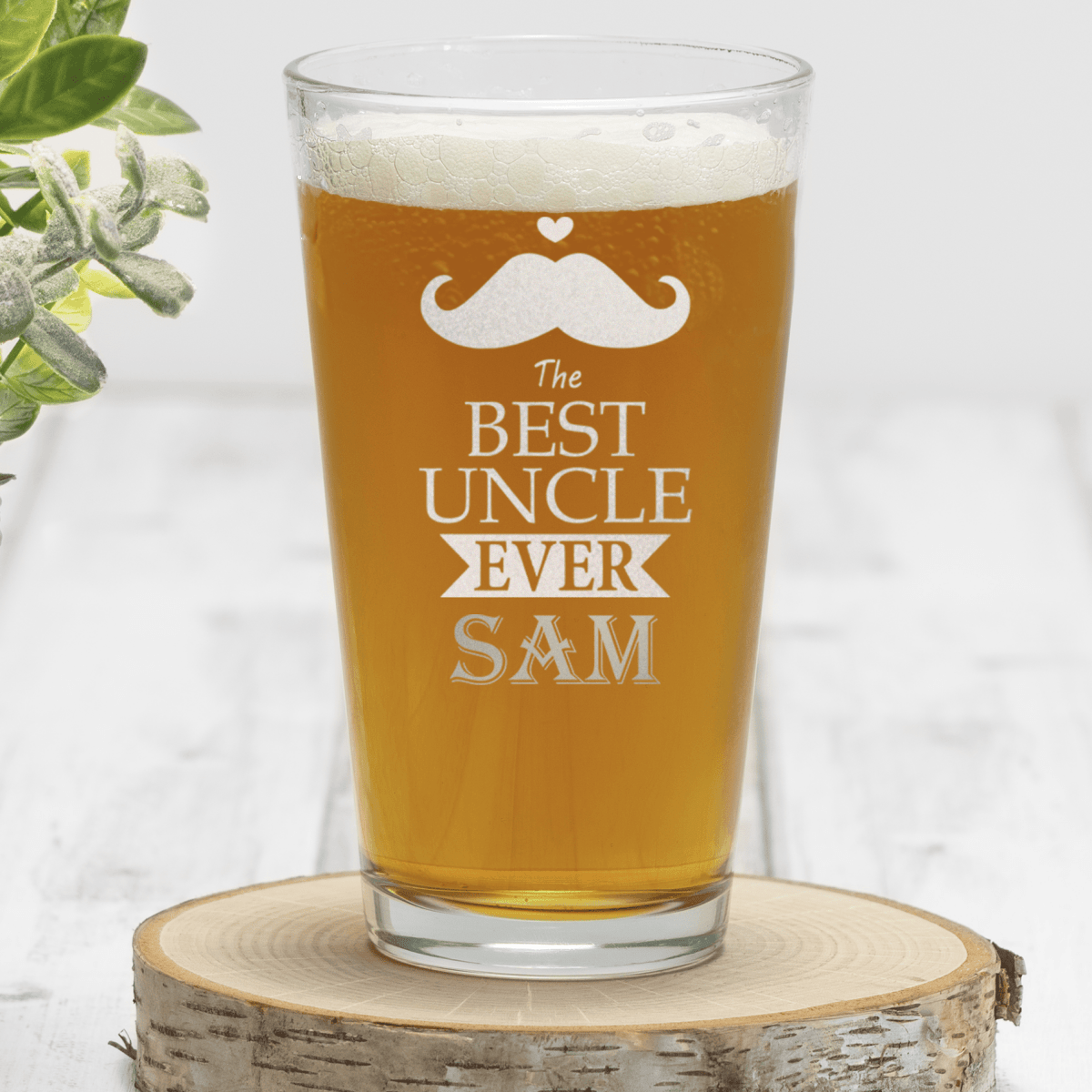Unique Personalized Best Uncle Ever Pint Glass Customized Uncle Pint Glasses Gifts for Men by Groovy Guy