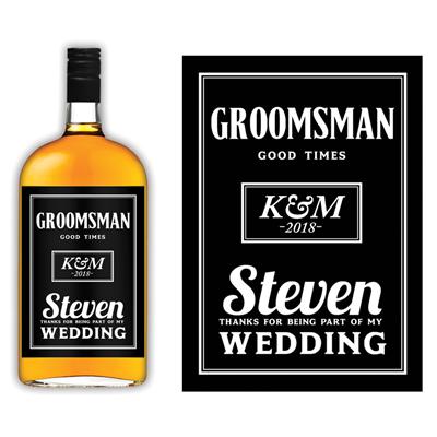Unique Personalized Black Whiskey Groomsmen Liquor Label Customized Gifts for Men by Groovy Guy
