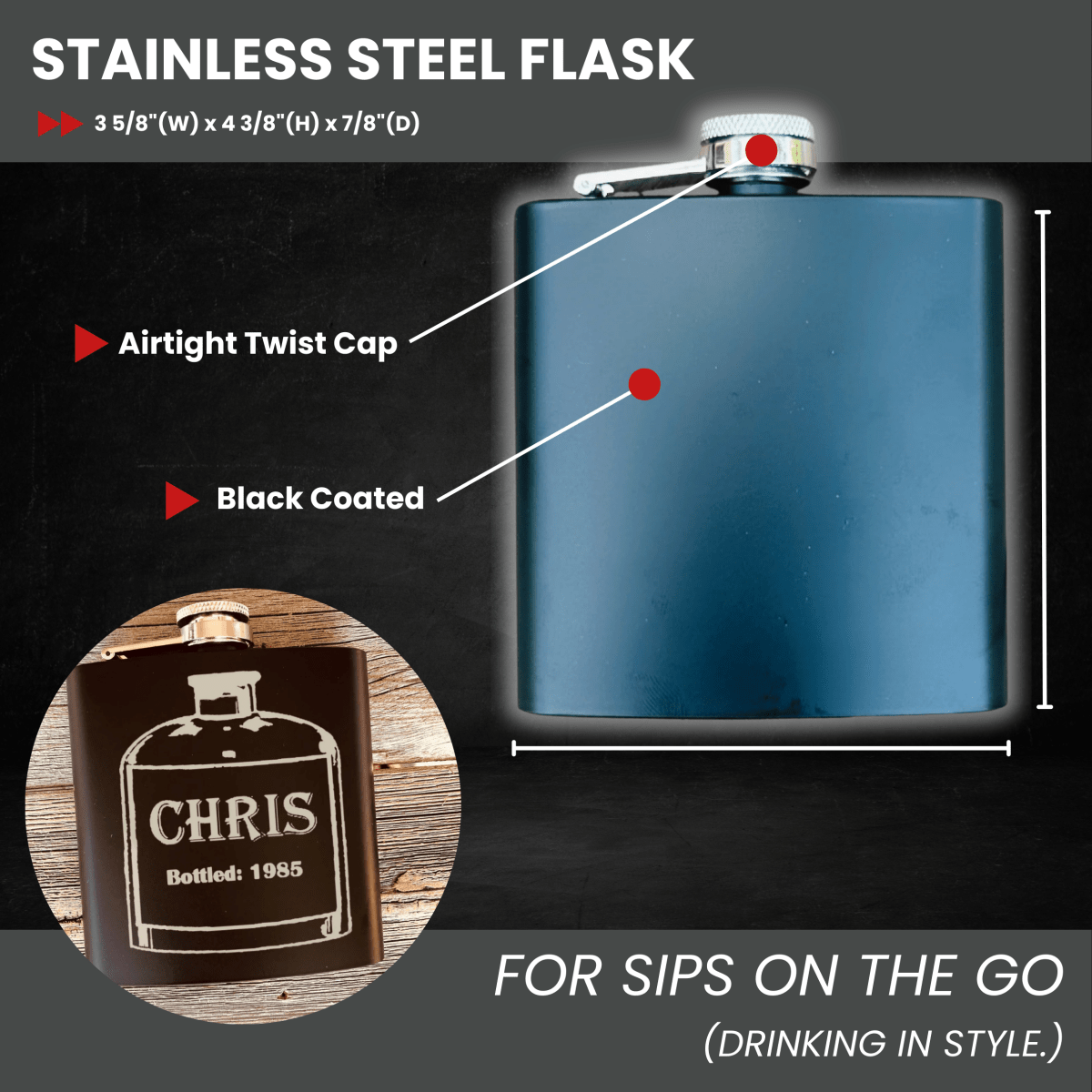 Unique Personalized Aged To Perfection Customized Flask Gifts for Men by Groovy Guy