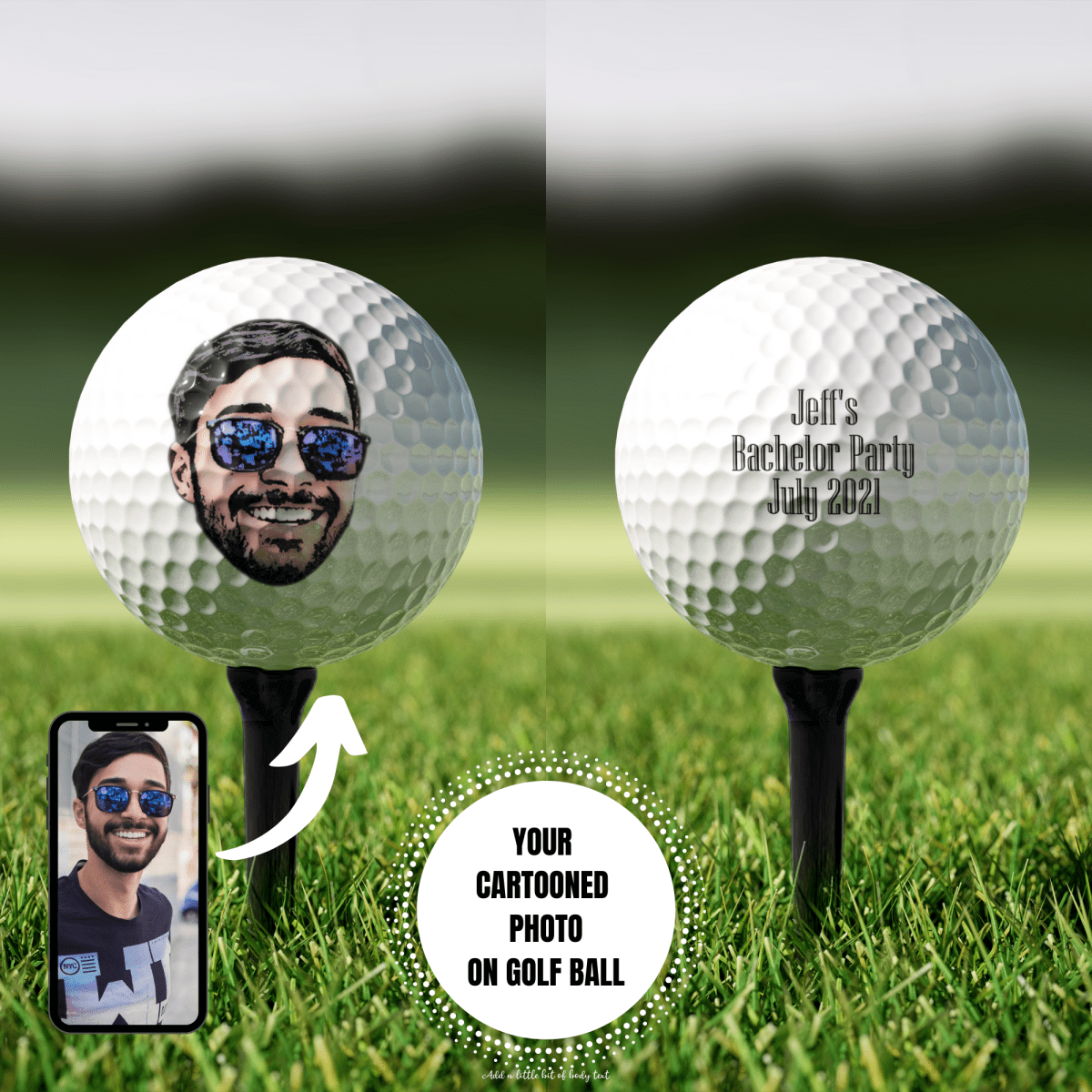 Unique Personalized Mugged Up Golf Balls Customized Golf Gifts for Men by Groovy Guy