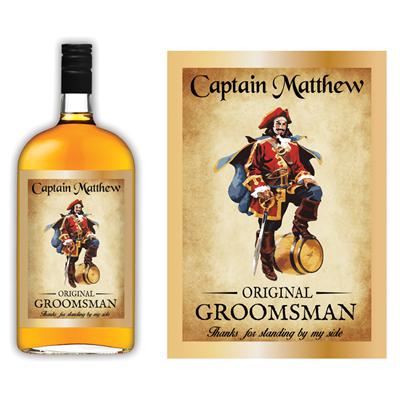Unique Personalized Captain Morgan Groomsmen Liquor Label Customized Gifts for Men by Groovy Guy