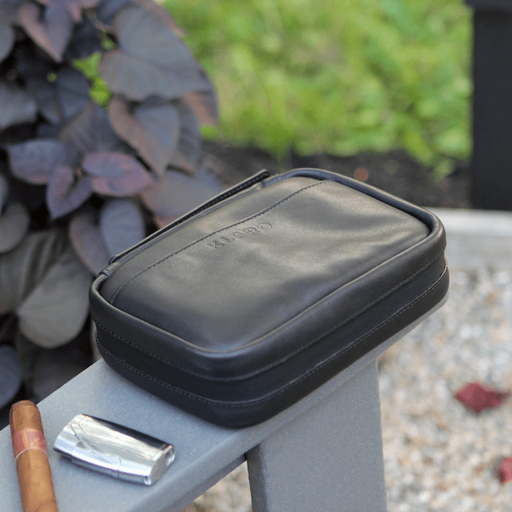 Unique Personalized Flint Travel Leather Cigar Case Customized humidor accessory Gifts for Men by Groovy Guy