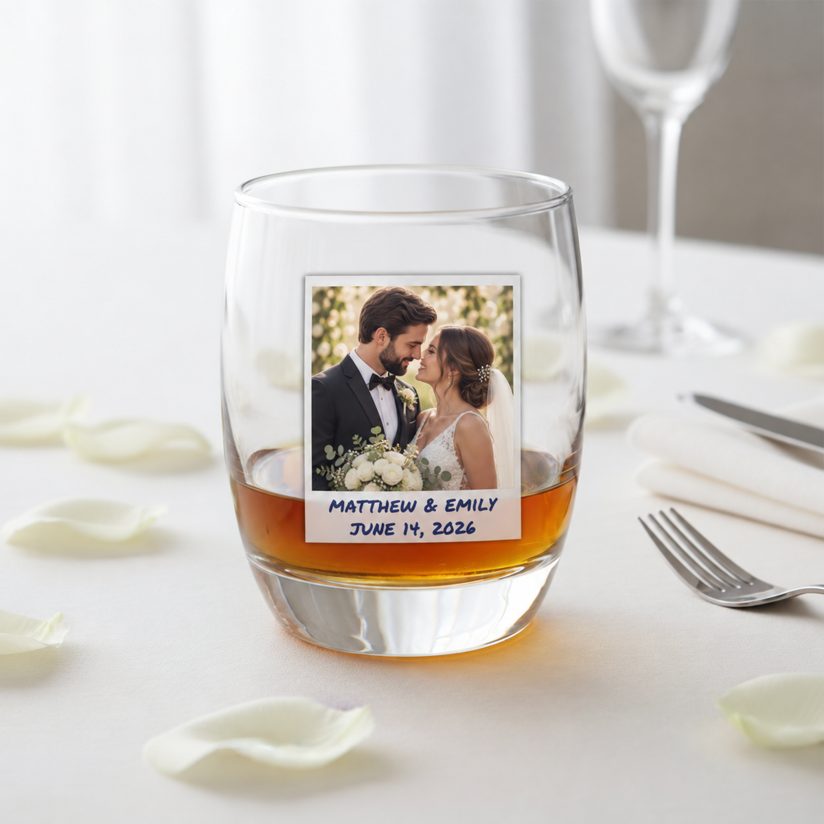 Custom Polaroid Whiskey Glass