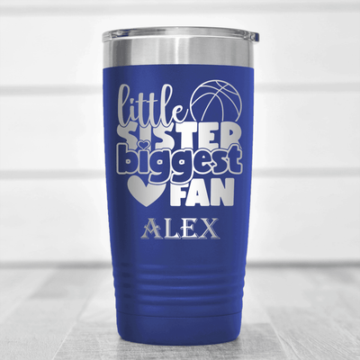 Blue Basketball Tumbler With Cheering From The Sidelines Design