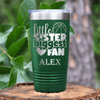 Green Basketball Tumbler With Cheering From The Sidelines Design