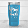Light Blue Basketball Tumbler With Cheering From The Sidelines Design