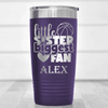 Purple Basketball Tumbler With Cheering From The Sidelines Design