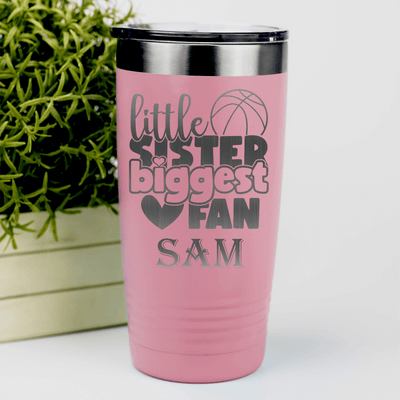 Salmon Basketball Tumbler With Cheering From The Sidelines Design