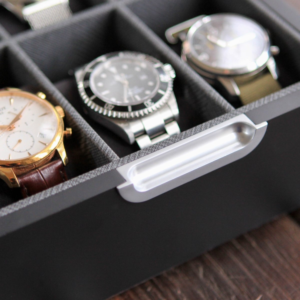 Unique Personalized Modern 2x3 Watch Box - 6 Slot Customized watch box Gifts for Men by Groovy Guy