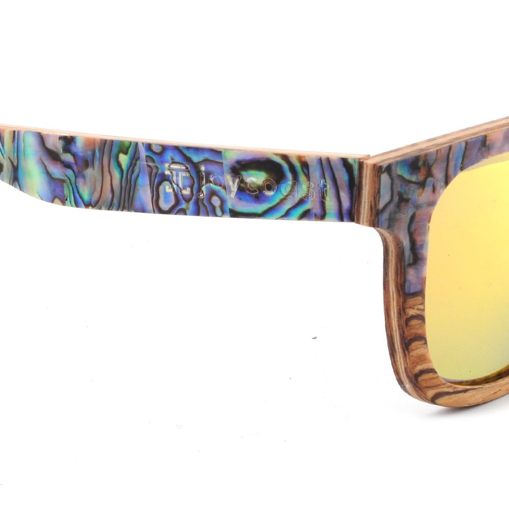 Unique Personalized Cirque Wayfinder | Abalone Customized Wooden Sunglasses Gifts for Men by Groovy Guy