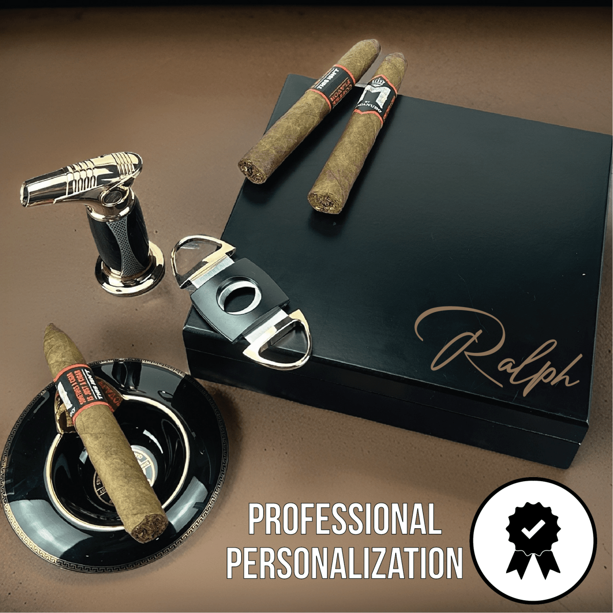 Unique Personalized Luxury Men's Cigar Gift Box Set Customized Cigar Gift Set Gifts for Men by Groovy Guy