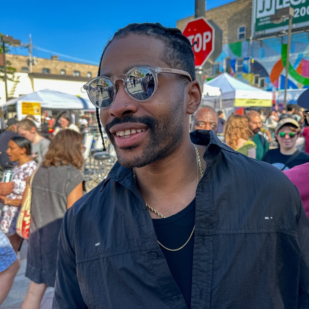 Unique Personalized Timber Grey | Round Acetate Customized Wooden Sunglasses Gifts for Men by Groovy Guy