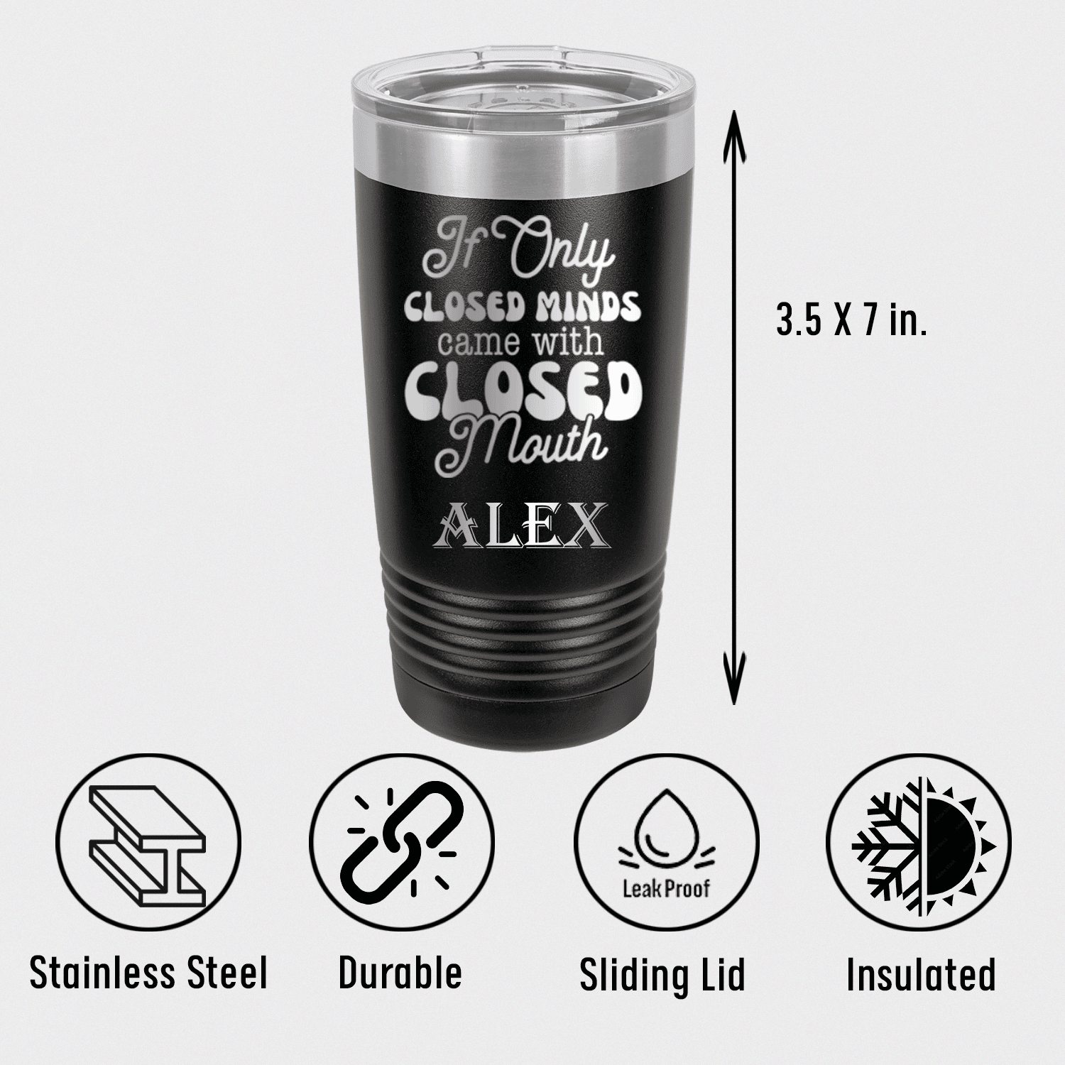 Unique Personalized Close Your Mouth Tumbler Customized Funny Tumblers Gifts for Men by Groovy Guy