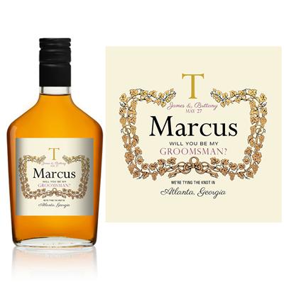 Unique Personalized Cognac Groomsmen Liquor Label Customized Gifts for Men by Groovy Guy