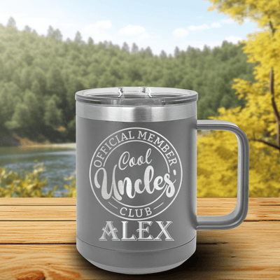 Grey Uncle Mug Shaped Tumbler With Cool Uncles Club Design