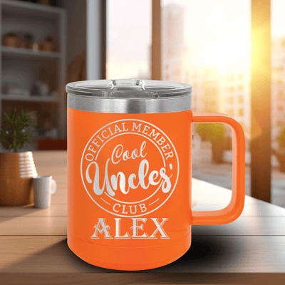 Orange Uncle Mug Shaped Tumbler With Cool Uncles Club Design