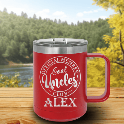 Red Uncle Mug Shaped Tumbler With Cool Uncles Club Design