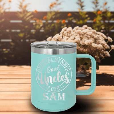 Teal Uncle Mug Shaped Tumbler With Cool Uncles Club Design
