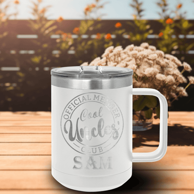 White Uncle Mug Shaped Tumbler With Cool Uncles Club Design