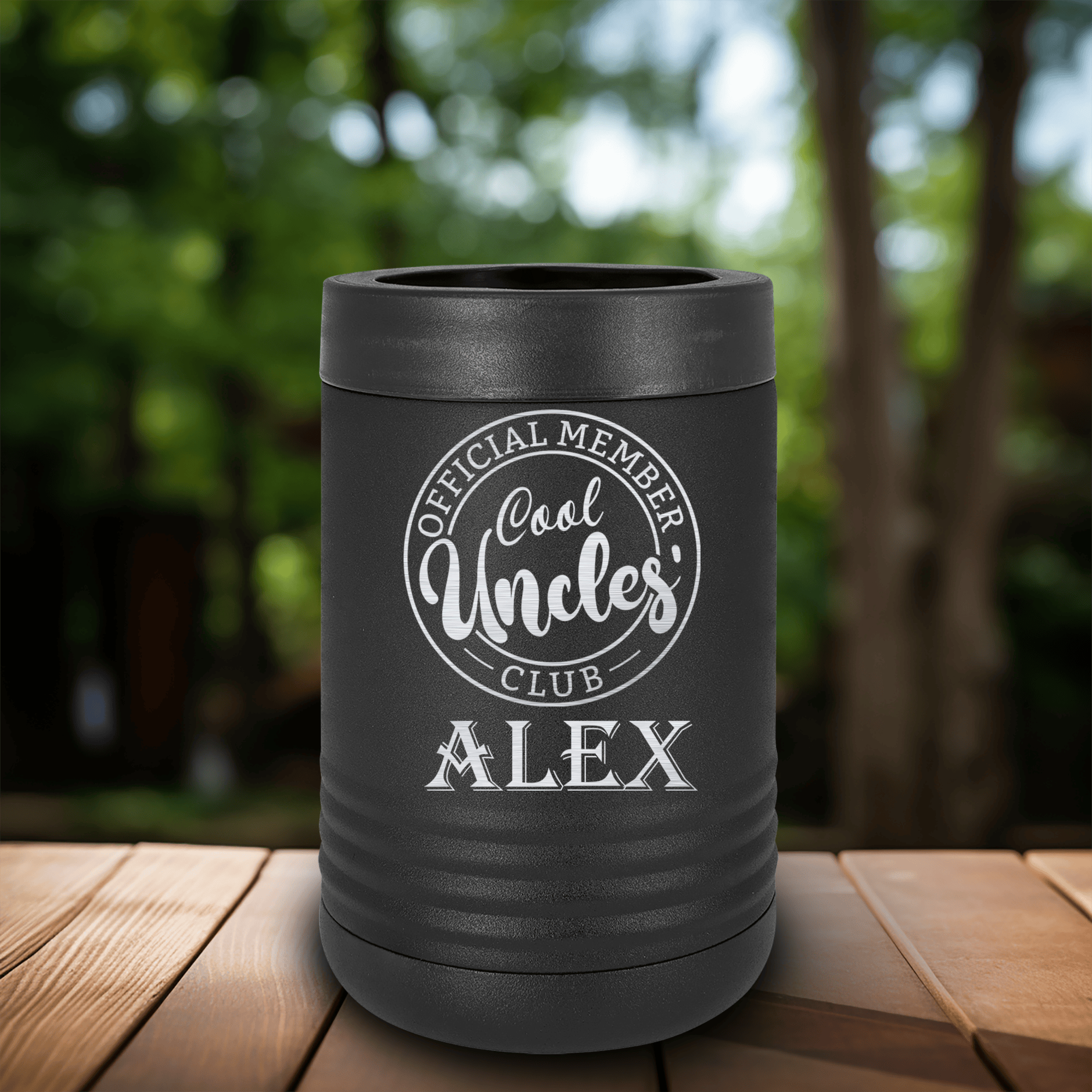 Black Uncle Insulated Can Beverage Holder With Cool Uncles Club Design