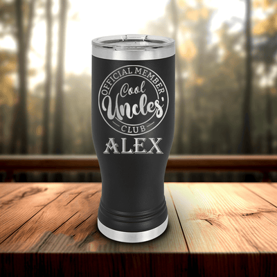 Black Uncle Travel Mug With Handle With Cool Uncles Club Design